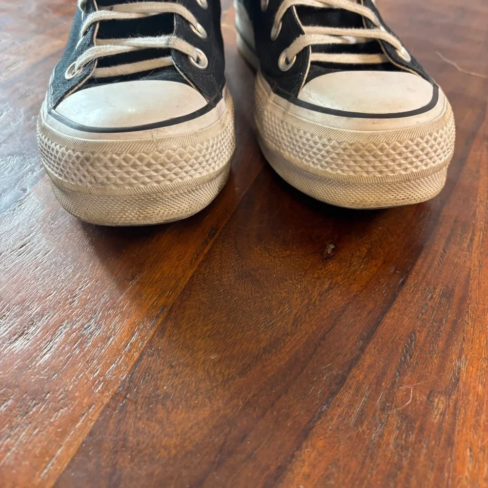 Converse Chuck Taylor All Star Platform High Top Black Canvas Sneakers Shoes